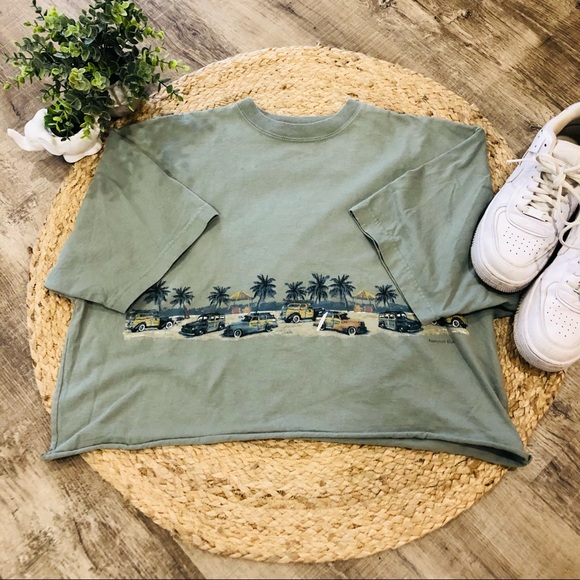 Newport Blue Oversized Greenish Cropped Tee - Picture 15 of 15